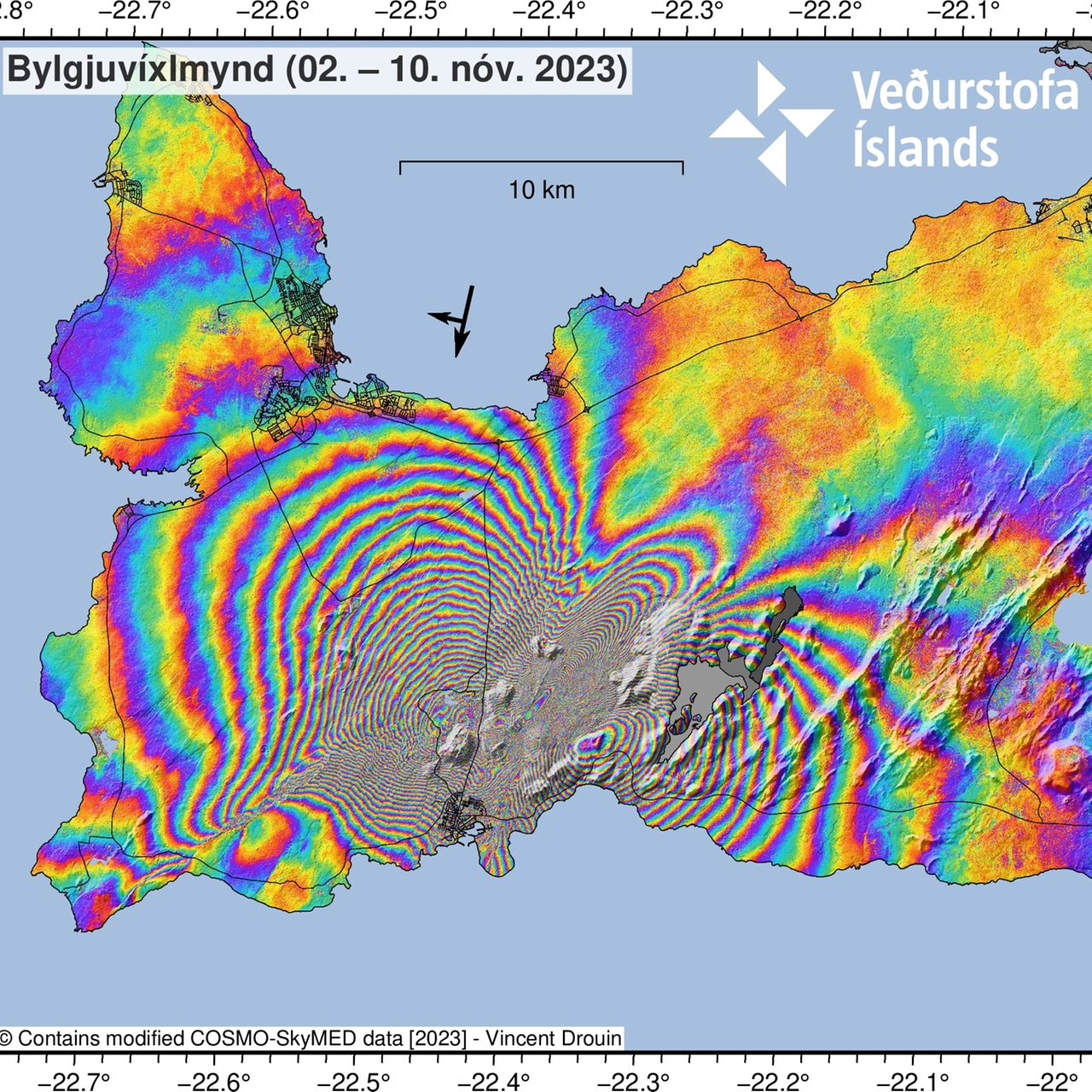  ISLANDA. GLI OCCHI DI COSMO-SKYMED SU ERUZIONE VULCANO FAGRADALSFJALL /FOTO(FOTO 1 di 1)