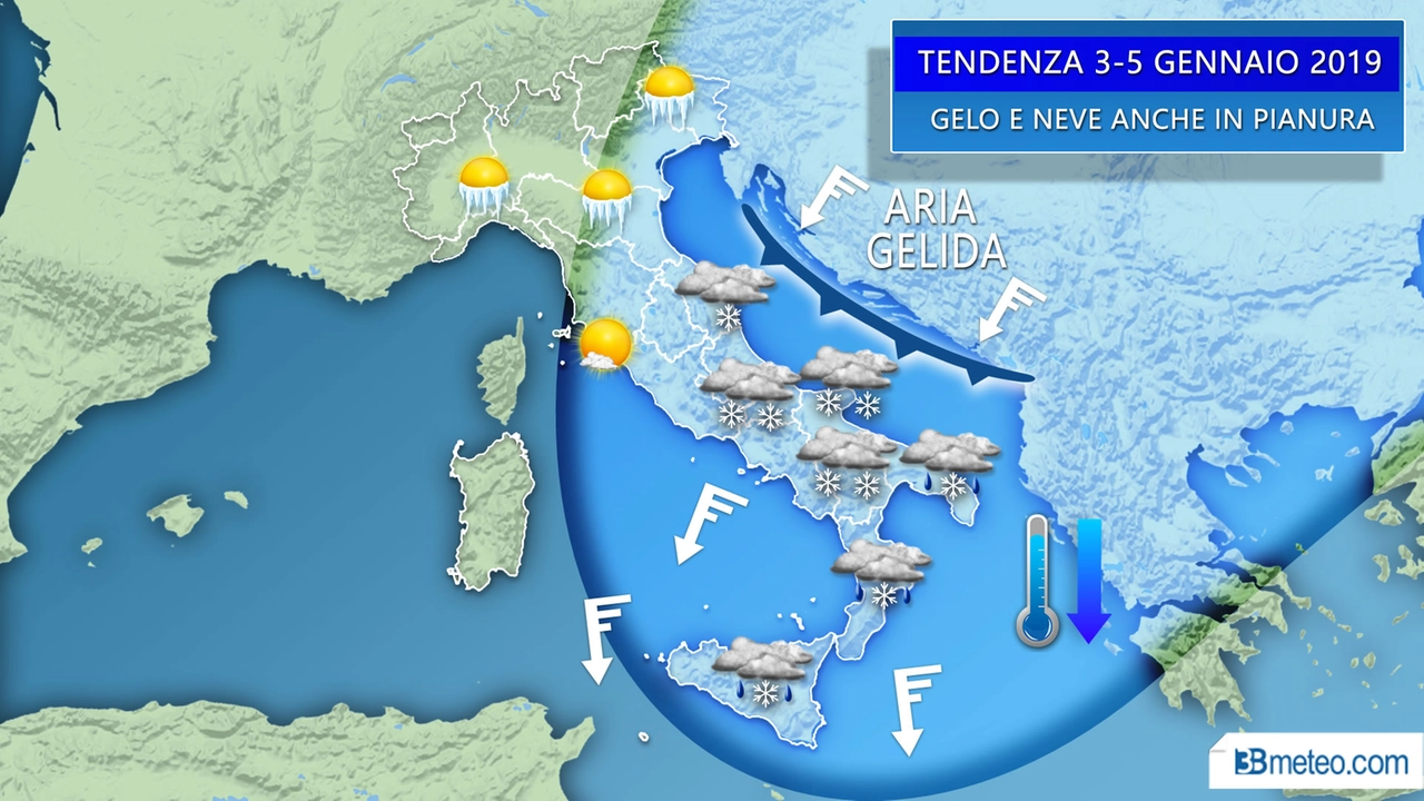 La mappa delle previsioni di 3bmeteo.com