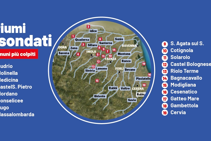 Alluvione in Emilia Romagna, i fiumi esondati