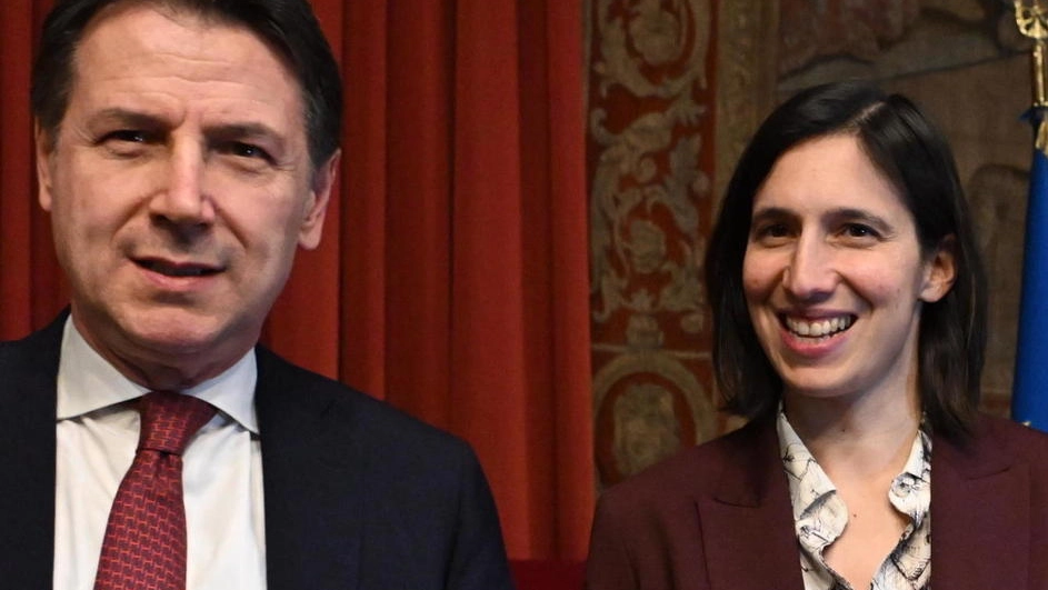 I segretari Giuseppe Conte (M5s) e Elly Schlein (Pd)