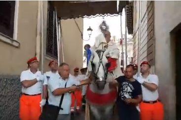 Brindisi Il Vescovo Caliandro Cade Da Cavallo Durante La Processione