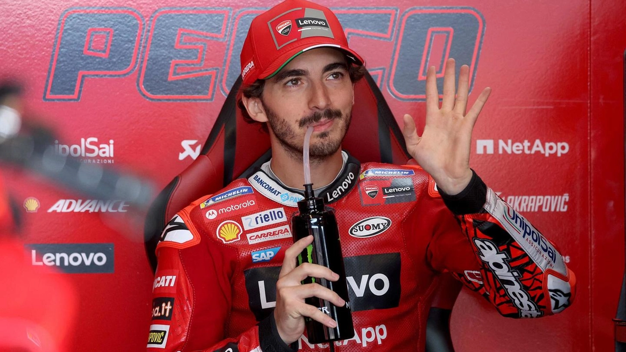 Francesco Bagnaia , Ducati Lenovo, è in pole position nel Gp di Germania (Ansa)