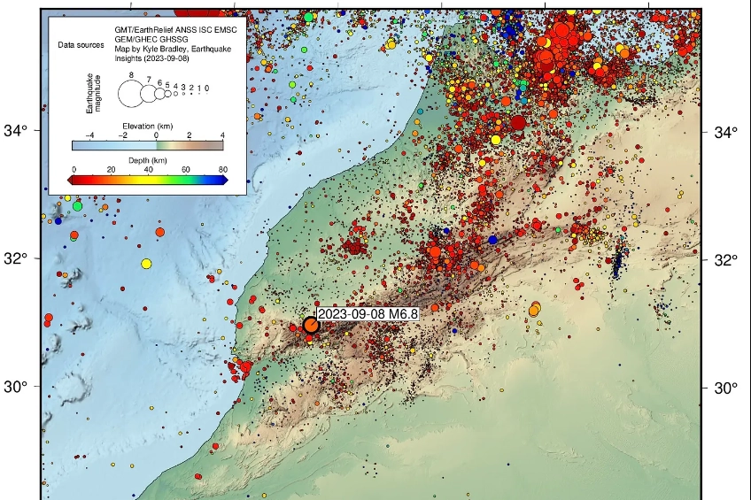 Sisma in Marocco (Grafico Ingv)