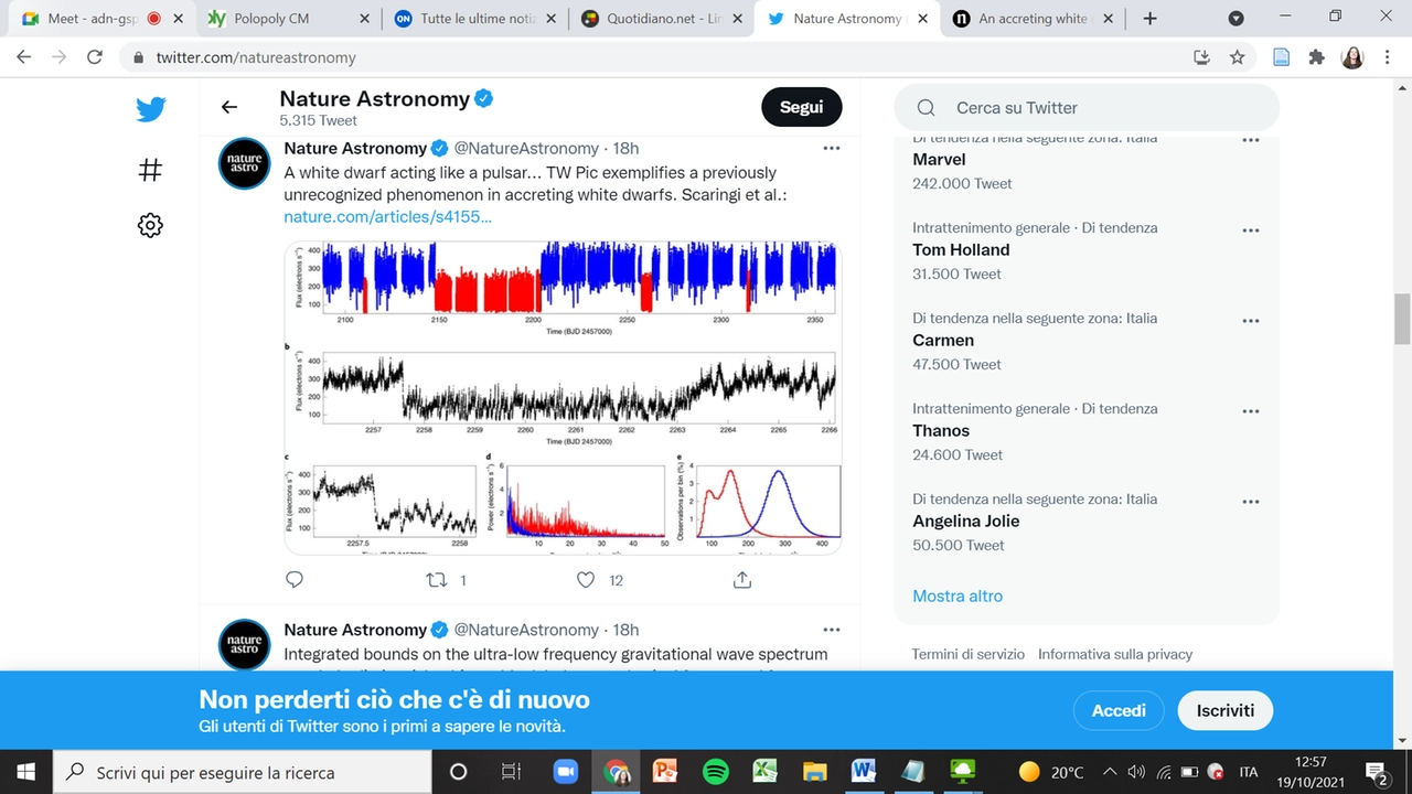 La stella a intermittenza (Twitter di Nature Astronomy)