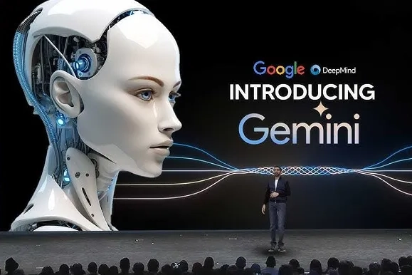 Sundar Pichai, N.1 di Google, durante la presentazione di Gemini