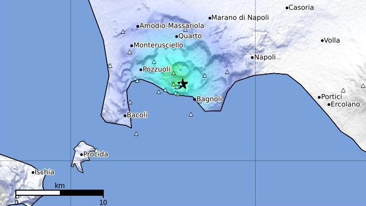 Terremoto ai Campi Flegrei, la mappa sul sito Ingv