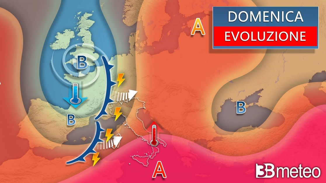 3bMeteo: l'evoluzione meteorologica di domenica 8 settembre