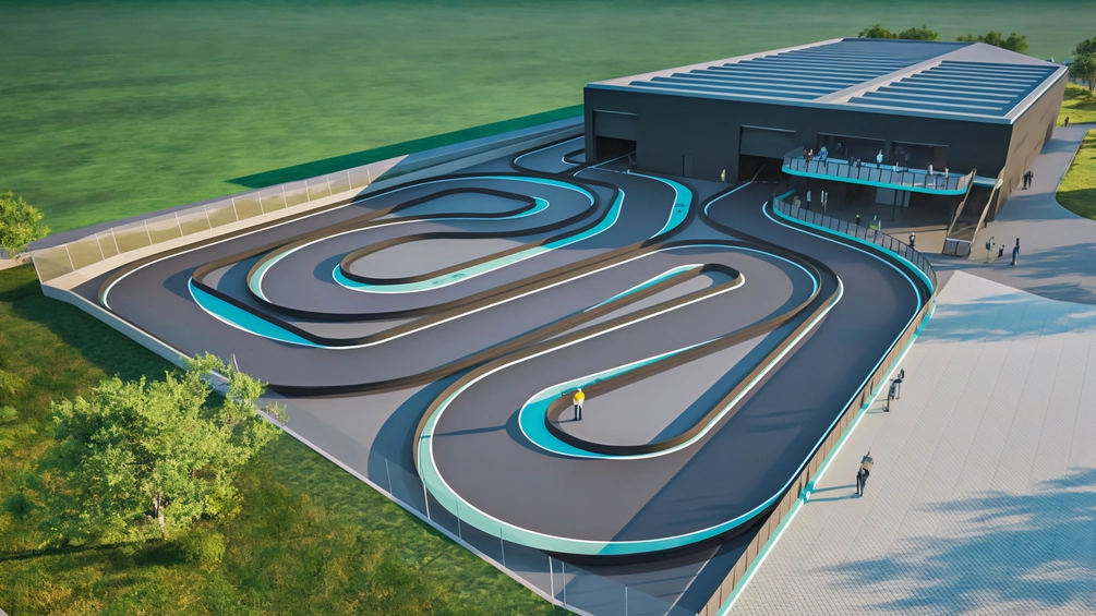 L’investimento per realizzare il kartodromo è di 8 milioni di euro (6 milioni per terreno e struttura e 2 per la pista) Il tracciato è stato progettato e verrà realizzato insieme a ’360 Karting’, azienda leader nella realizzazione di strutture per il rental karting