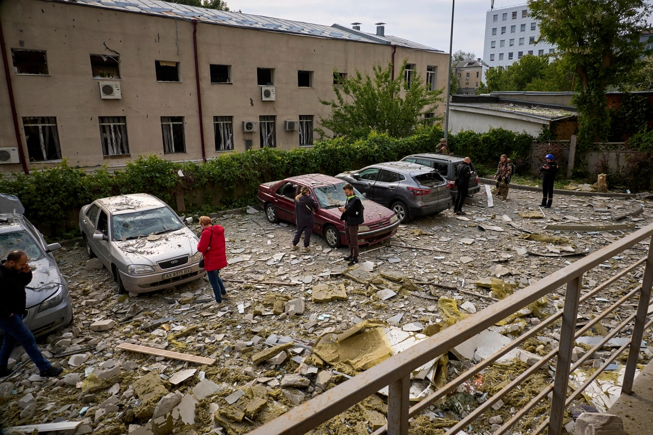 Un bombardamento a Kharkiv