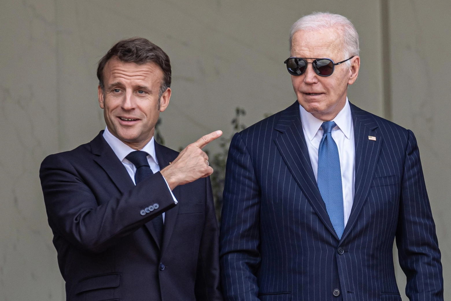 Emmanuel Macron e Joe Biden all'Eliseo