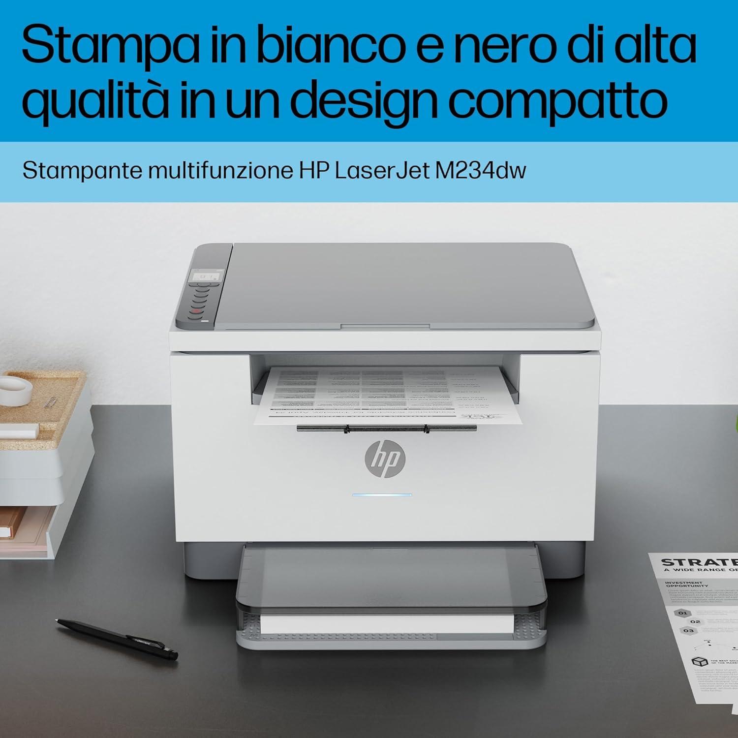 Perfetta per l’ufficio e la casa: stampante HP LaserJet M234dw, alta velocità e affidabilità ora con il 9% di sconto