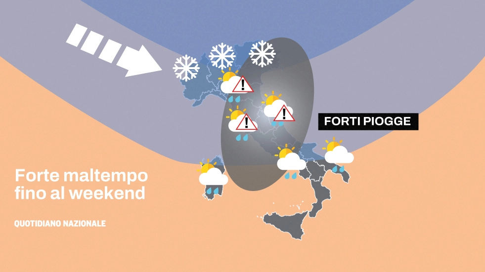 Nubifragi al Centro-Nord, neve sulle Alpi e 33 gradi in Sicilia. Le previsioni fino al weekend