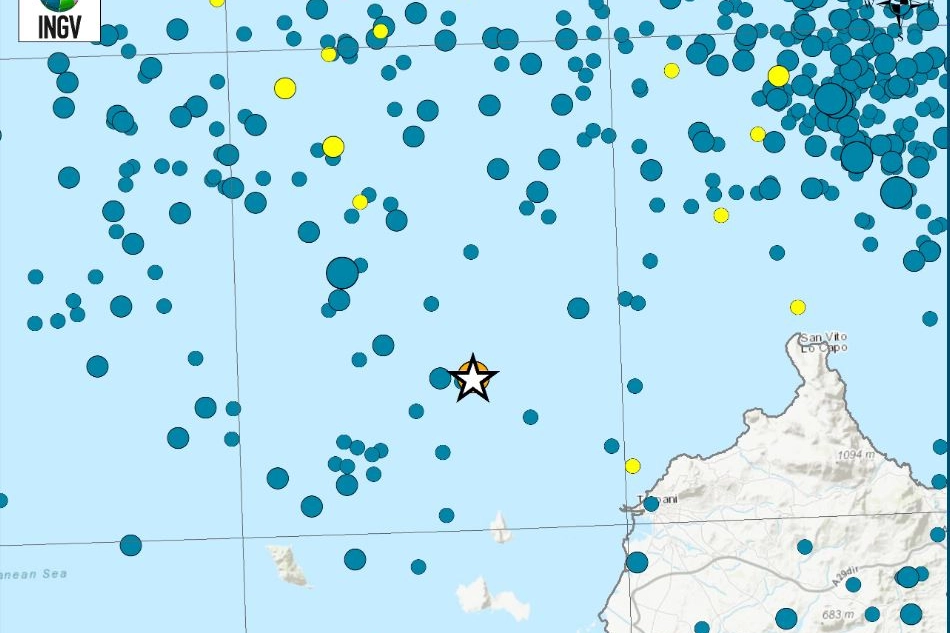 Terremoto oggi al largo di Trapani: scossa di magnitudo 4.1 (Ingv)