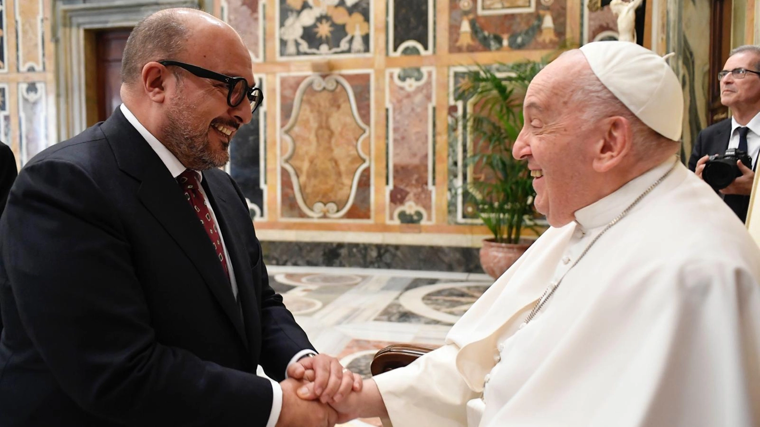 Il ministro Sangiuliano con Papa Francesco
