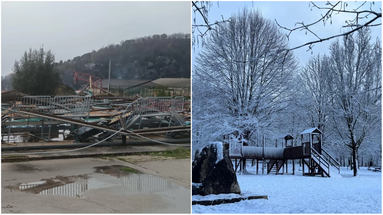 Maltempo in Campania: danni del vento e neve nella zona del Matese