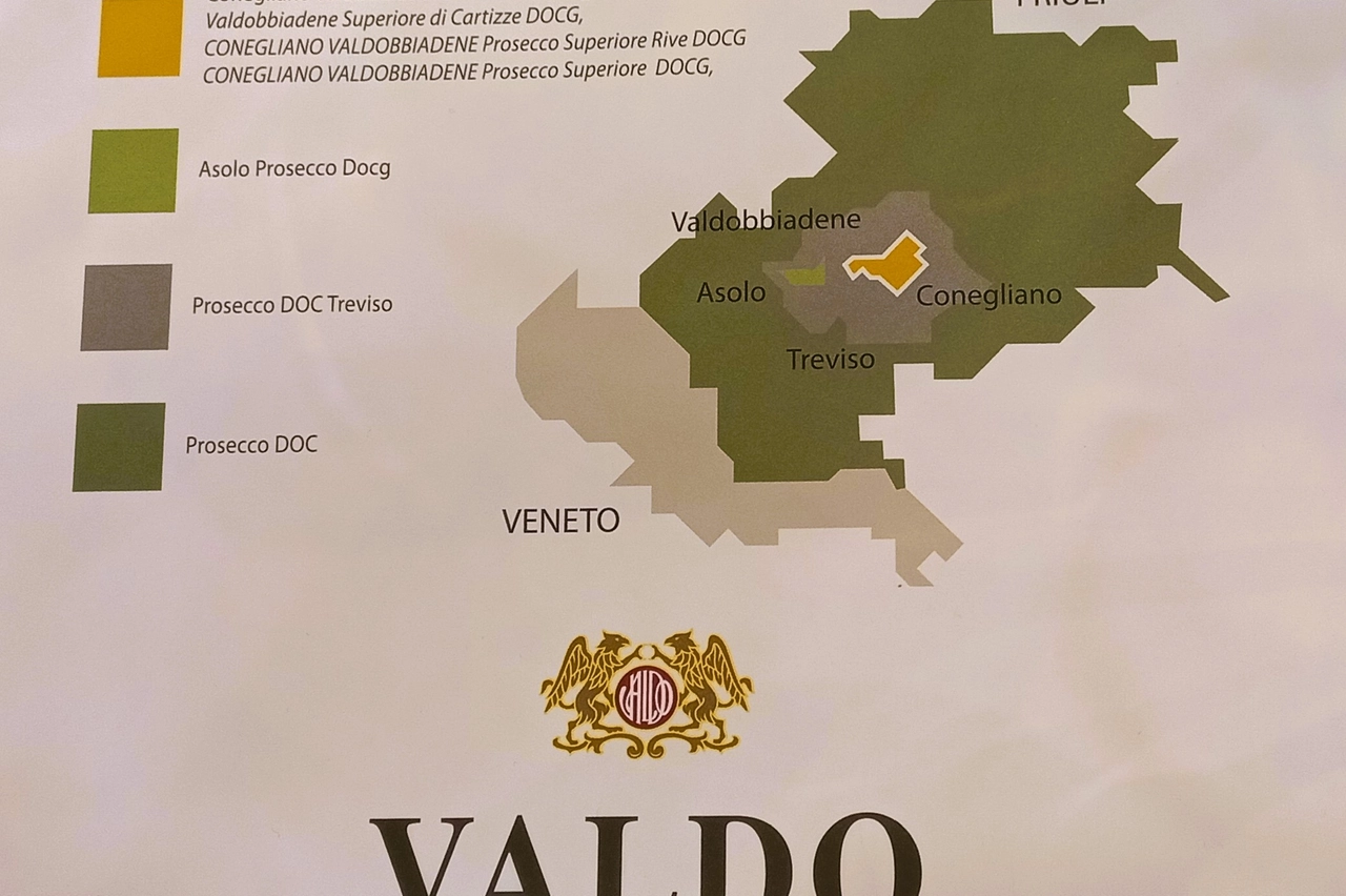 La produzione di vini Valdo a Valdobbiadene