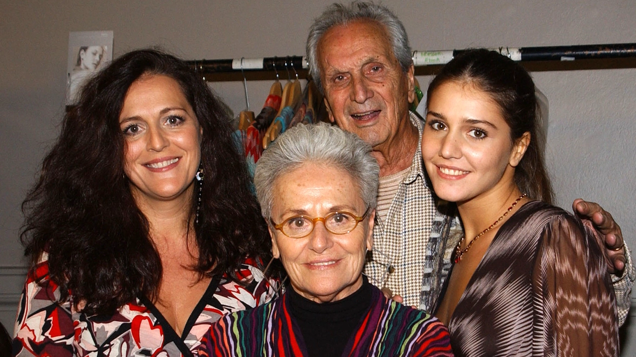 Ottavio Missoni, la moglie Rosita, la figlia Angela (a sinistra) e la nipote Margherita