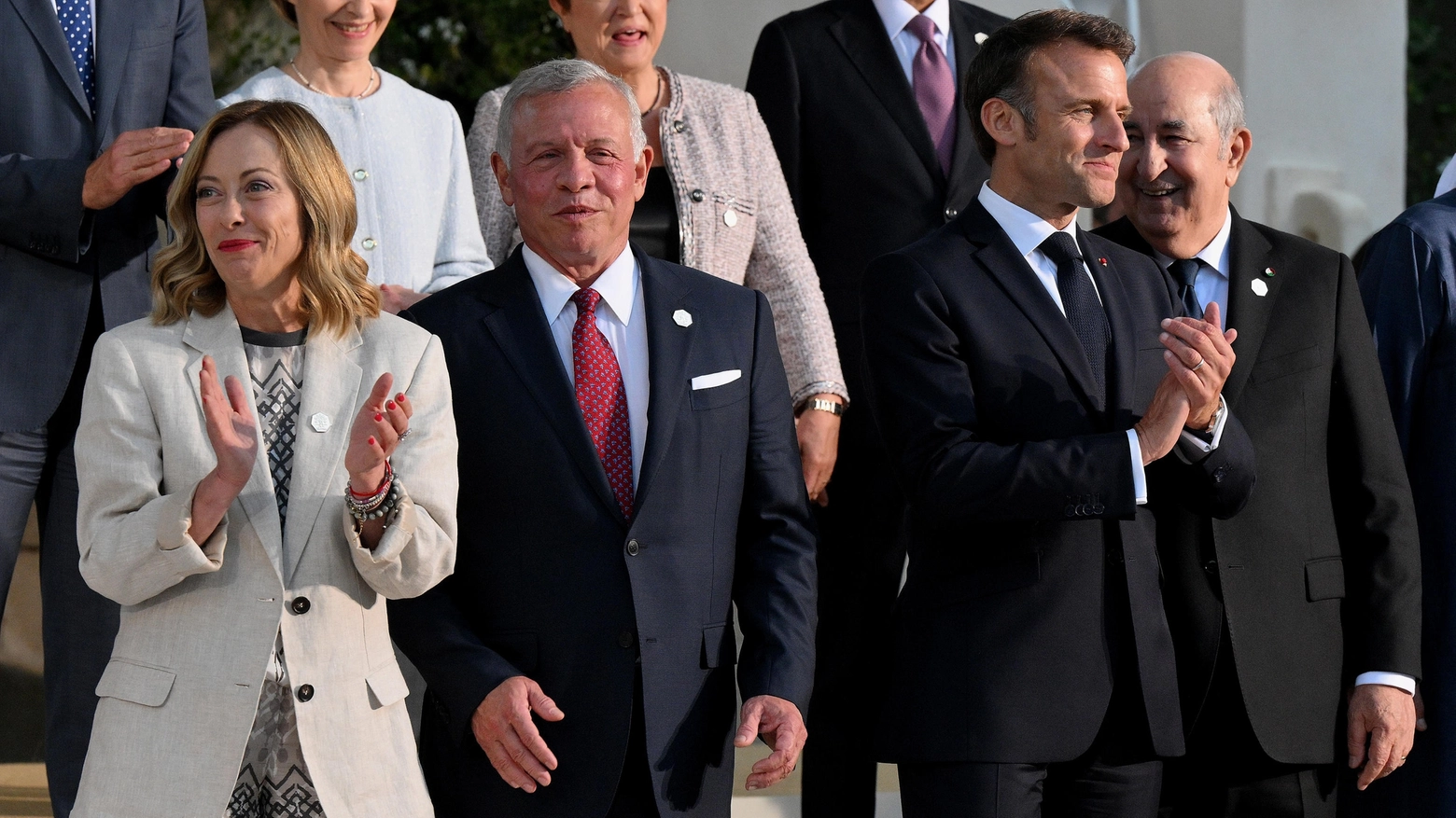 Summit G7, Giorgia Meloni e Emmanuel Macron (Ansa)