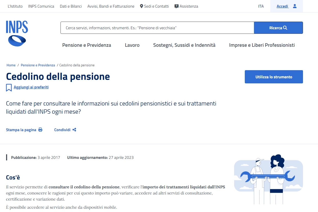 L'Inps ha pubblicato il cedolino della pensione di agosto 2024