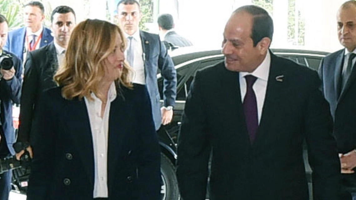 La premier Giorgia Meloni con il presidente egiziano Abdel Fattah al-Sisi