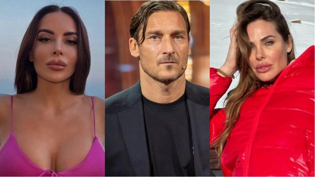 Da sx Marialuisa Jacobelli, Francesco Totti e Ilary Blasi in una immagine combo