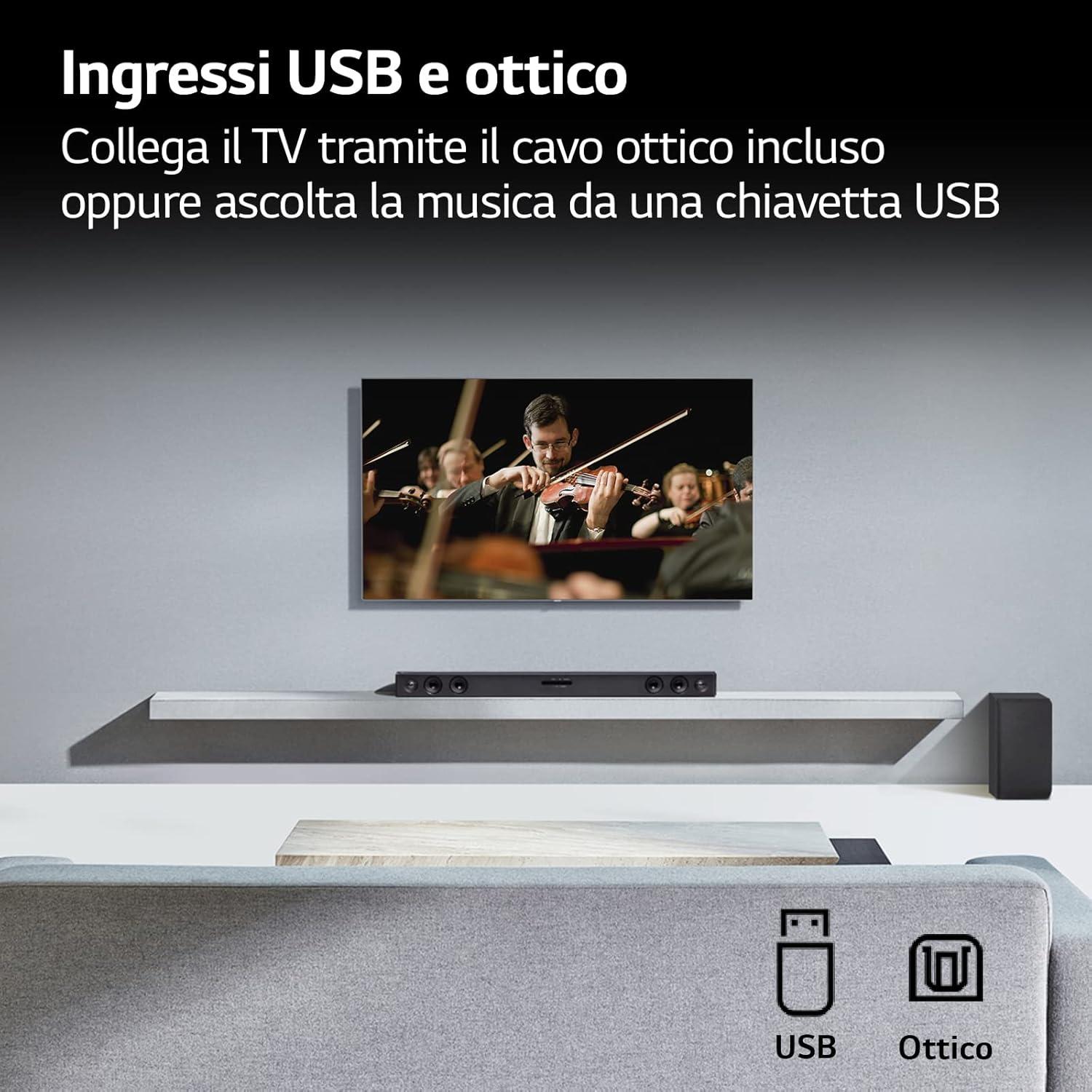 Home theater a casa tua: soundbar LG SQC2 con subwoofer wireless, TUA con un incredibile sconto