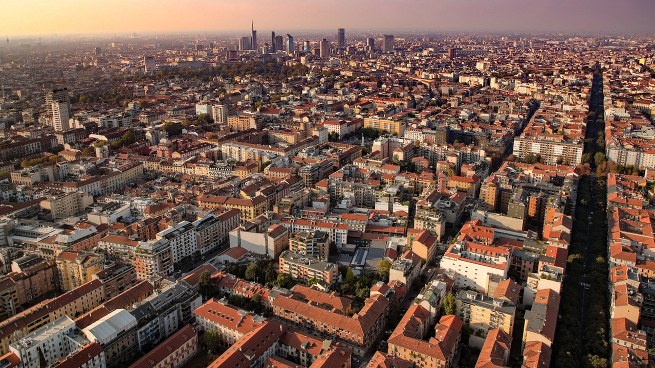 Una vista aerea di Milano