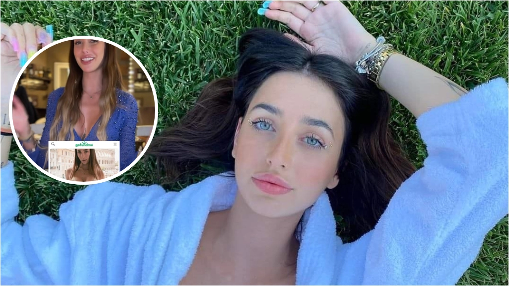 L'influencer Michelle Comi ha lanciato una raccolta fondi per rifarsi il seno (foto da Facebook e TikTok)