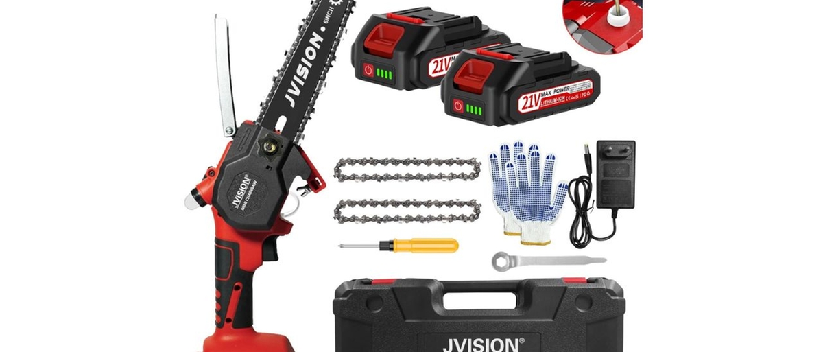 Motosega a batteria: il kit JVISION è il più completo sul mercato e costa solo 42,55 euro