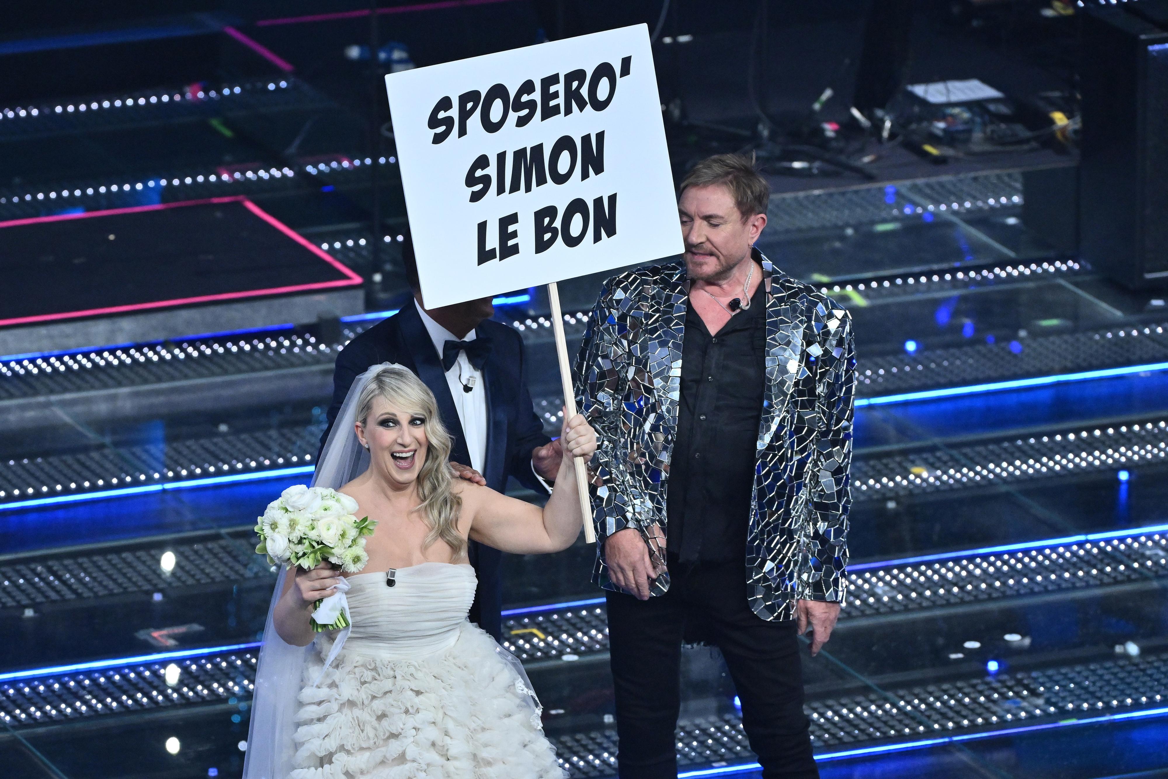 Katia Follesa con Carlo Conti e Simon Le Bon a Sanremo 2025 (Alive)