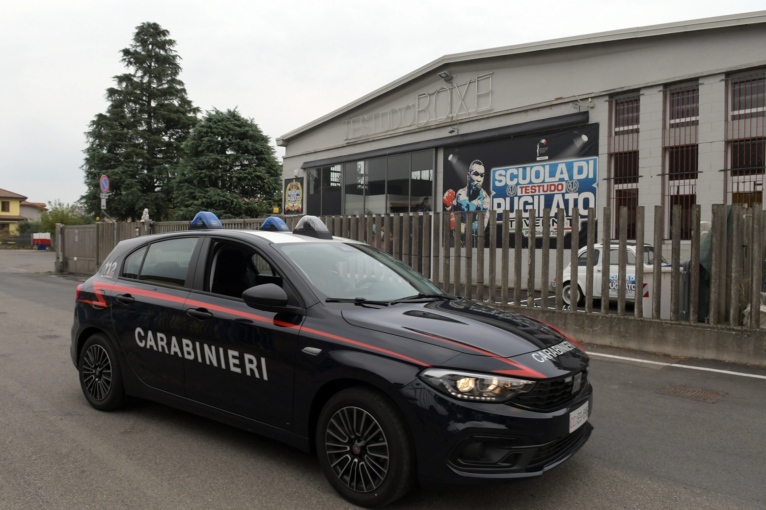 La palestra di via Besozzi a Cernusco sul Navigio davanti alla quale è avvenuto l'omicidio