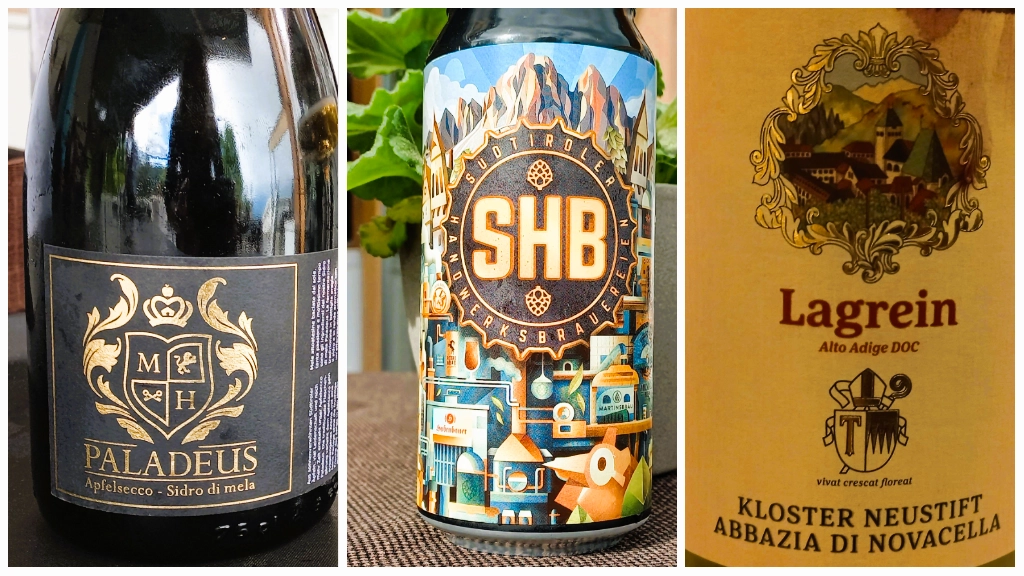 Paladeus, il sidro frizzante, Shb, nuova birra prodotta in zona, e Lagrein, vino tipico dell'Alto Adige
