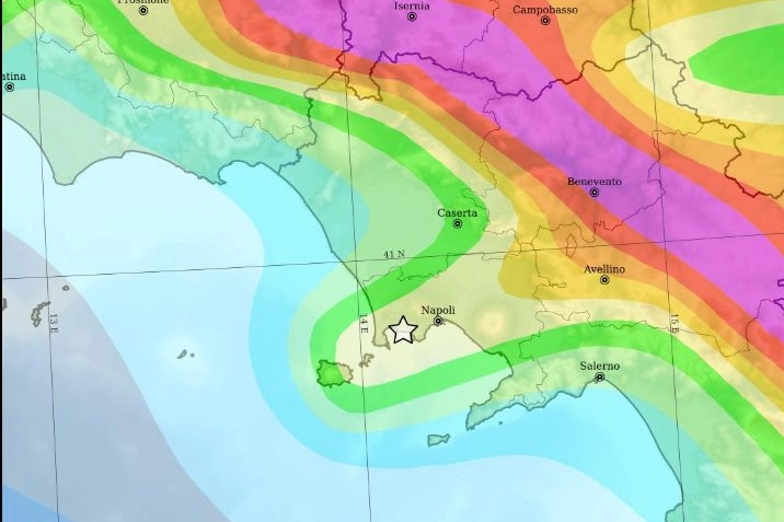 Napoli, mappa di pericolosità sismica nell'area del terremoto del 20 maggio