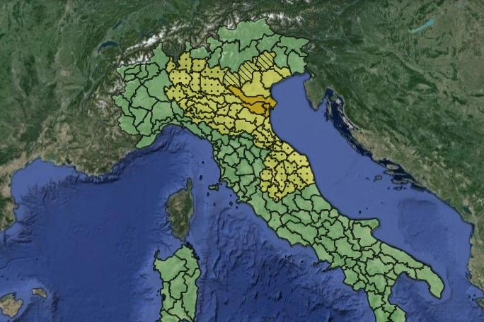 La protezione civile ha emesso un'allerta meteo per la giornata di lunedì 20 maggio, arancione in alcuni settori di Veneto ed Emilia Romagna