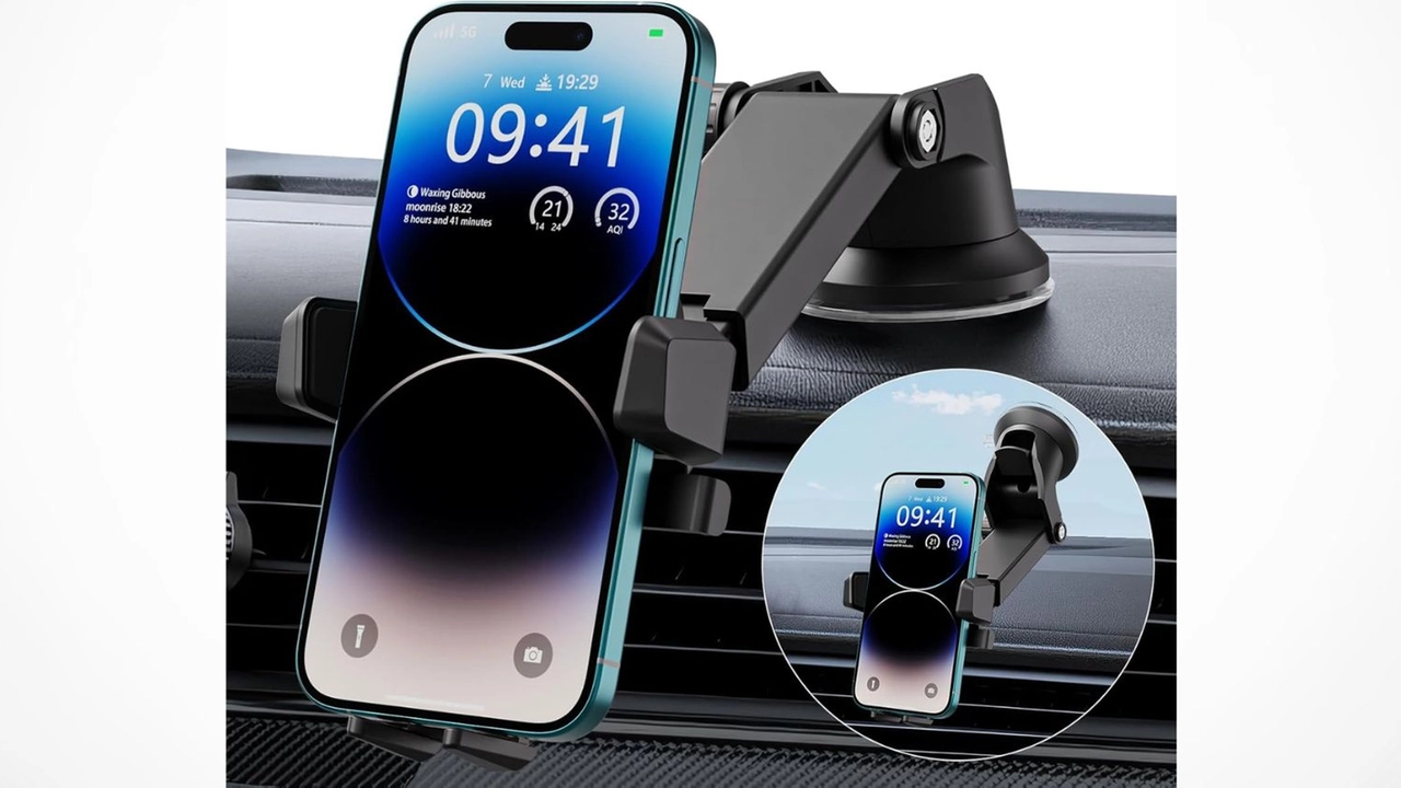 Porta cellulare per auto 2-in-1