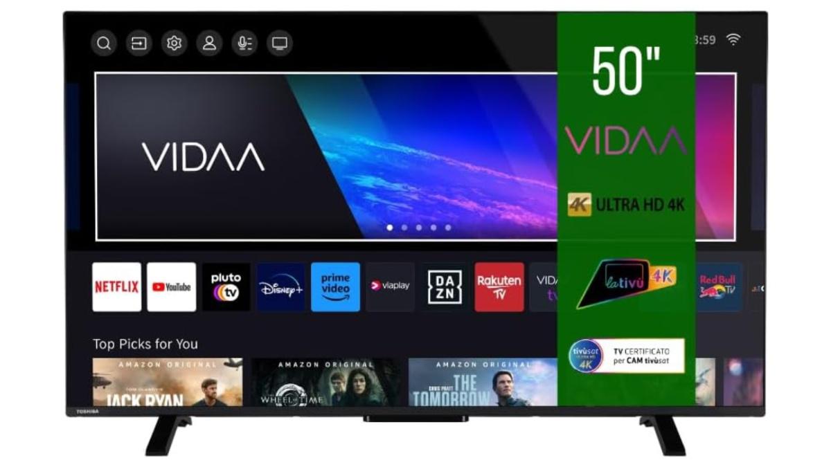 Fatti un meritato regalo: Toshiba Smart VIDAA TV 50" in offerta, solo oggi risparmia 40€