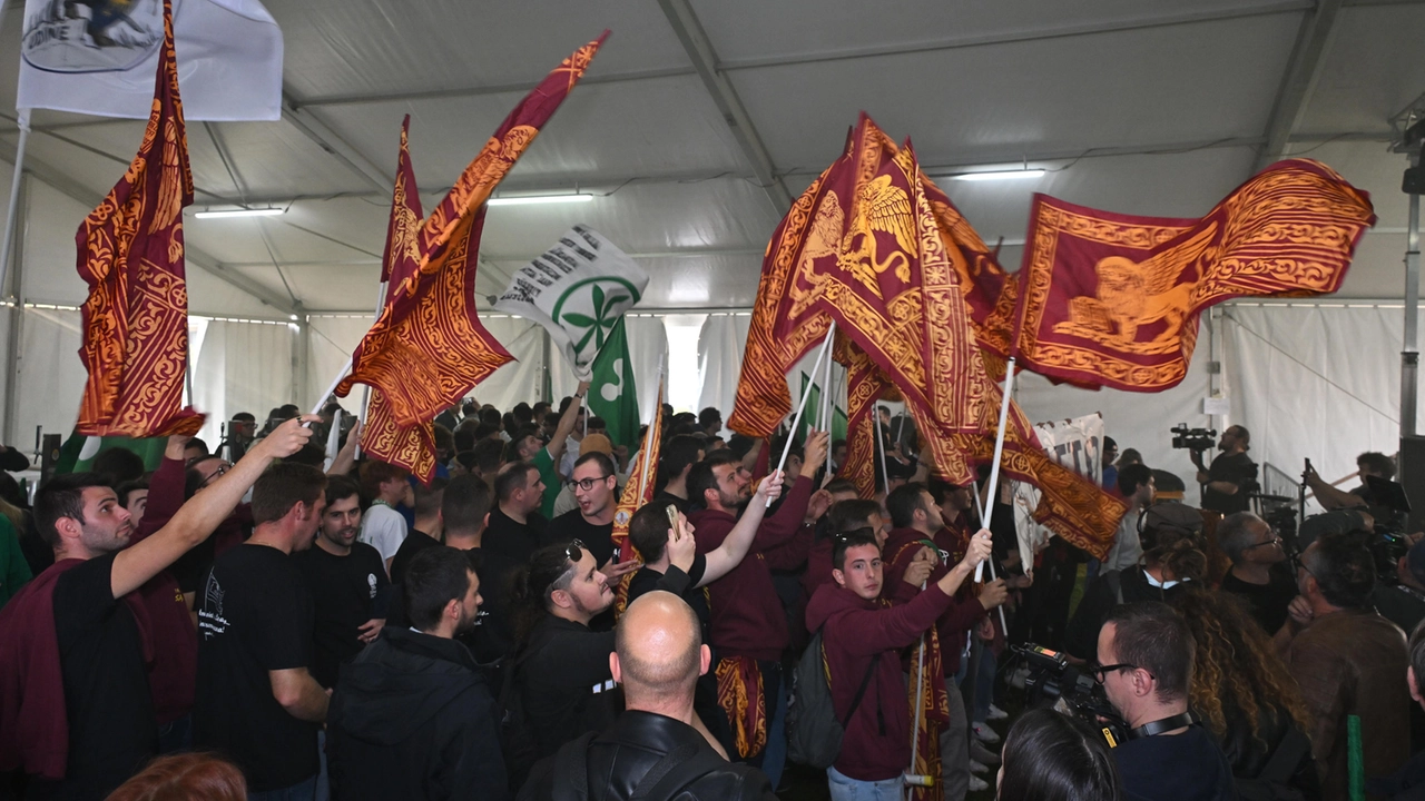 Un'immagine del raduno di Pontida