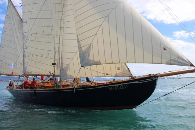 Tirrenia II, il ketch aurico del 1914 che al Classic Boat Show festeggerà 110 anni dal varo (Foto P. Maccione)