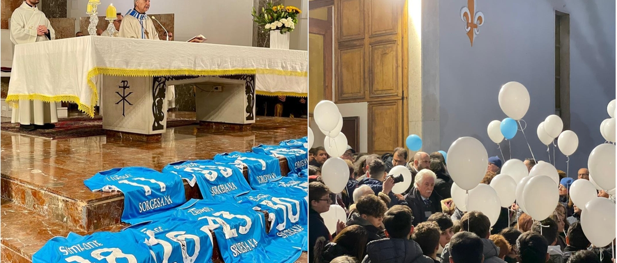 Funerali di Daniele Prisco, le maglie del Napoli sull’altare: “Sarai sempre nei nostri cuori”