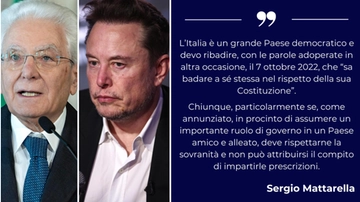 Mattarella a Musk: “L’Italia sa badare a se stessa”. Il magnate attacca: “Libero di esprimere opinioni”. Meloni: “Ascoltiamo sempre il capo dello Stato”