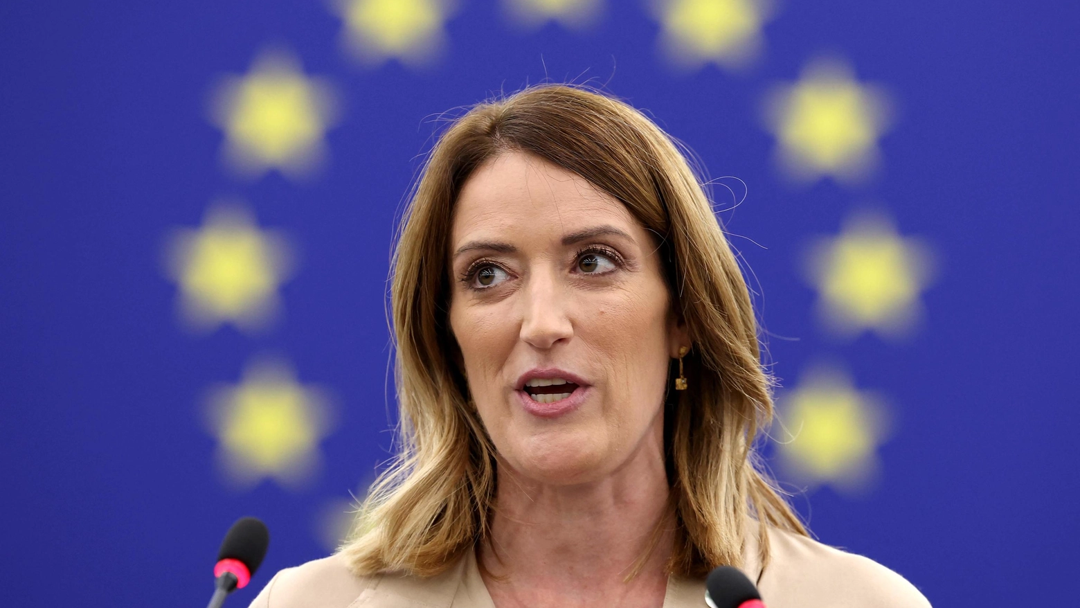Roberta Metsola è stata riconfermata presidente dell'Europarlamento (Ansa)