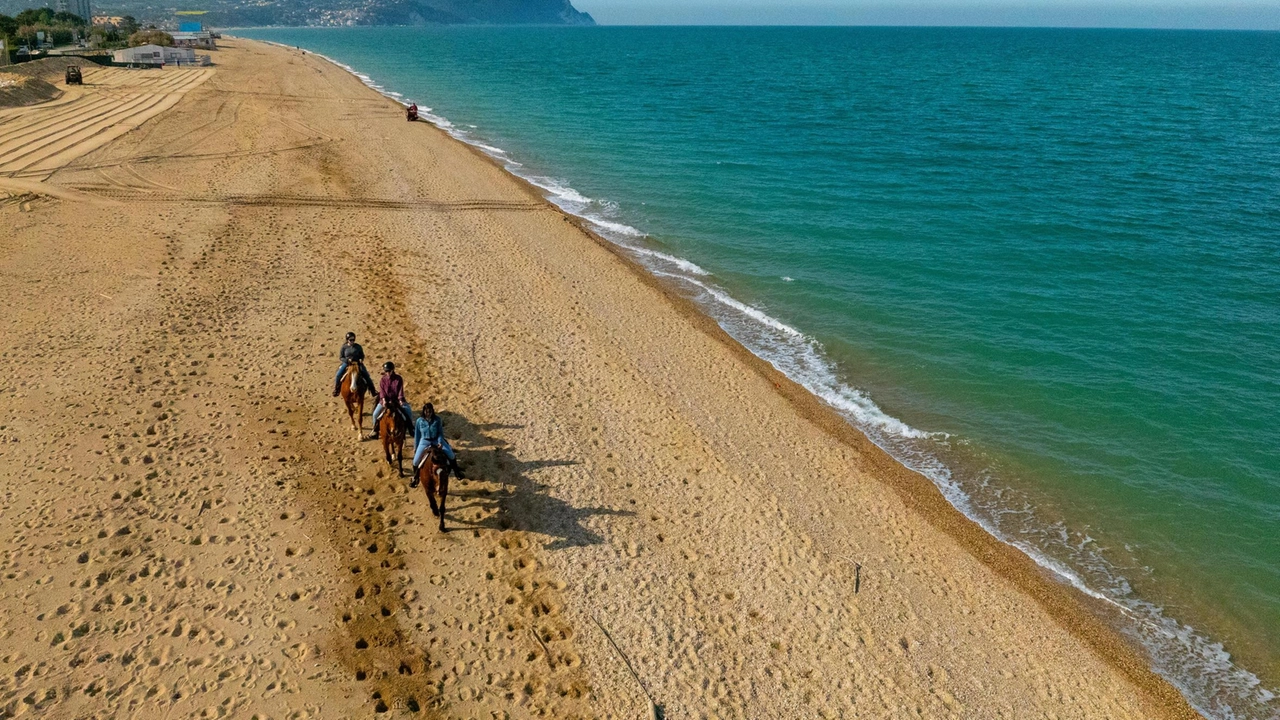 A cavallo in riva al mare nel Parco Regionale del Conero