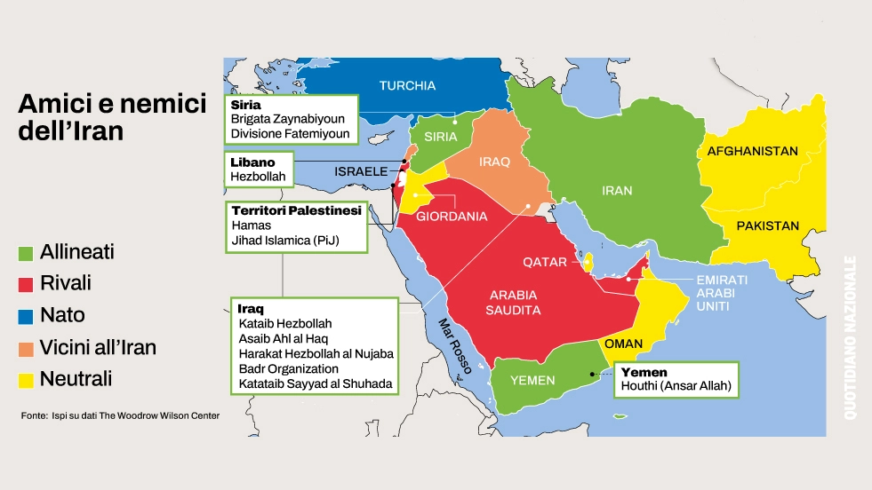 La mappa: amici e nemici dell'Iran