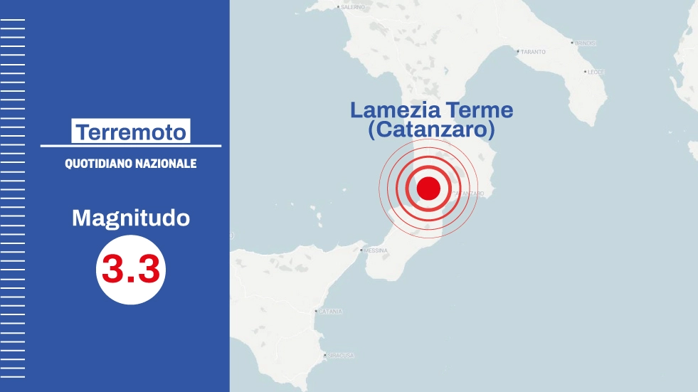 Terremoto in Calabria oggi: scossa di 3.3 a Lamezia Terme (Catanzaro)