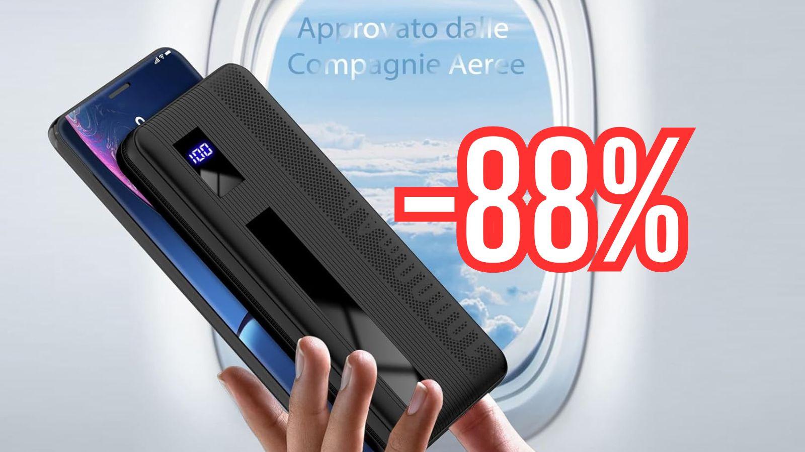 Compatto, potente e sempre con te: powerbank da 10.000mAh, USB-C all'88% di sconto