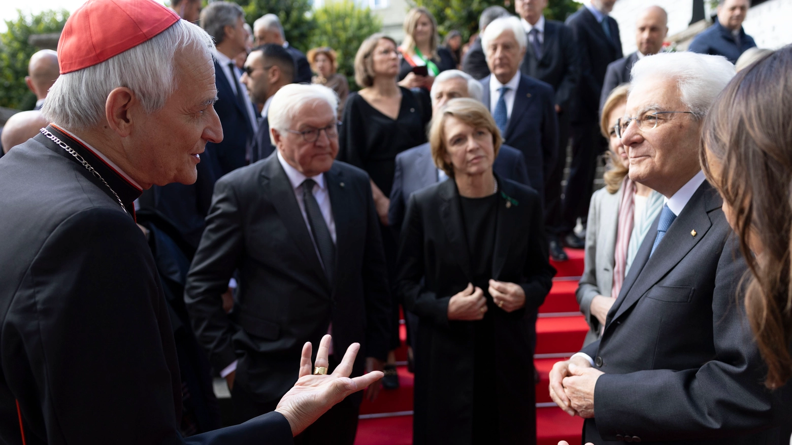 Il Presidente della Repubblica Sergio Mattarella con Frank-Walter Steinmeier, Presidente della Repubblica Federale di Germania, e Zuppi (foto di Francesco Ammendola - Ufficio per la Stampa e la Comunicazione della Presidenza della Repubblica)