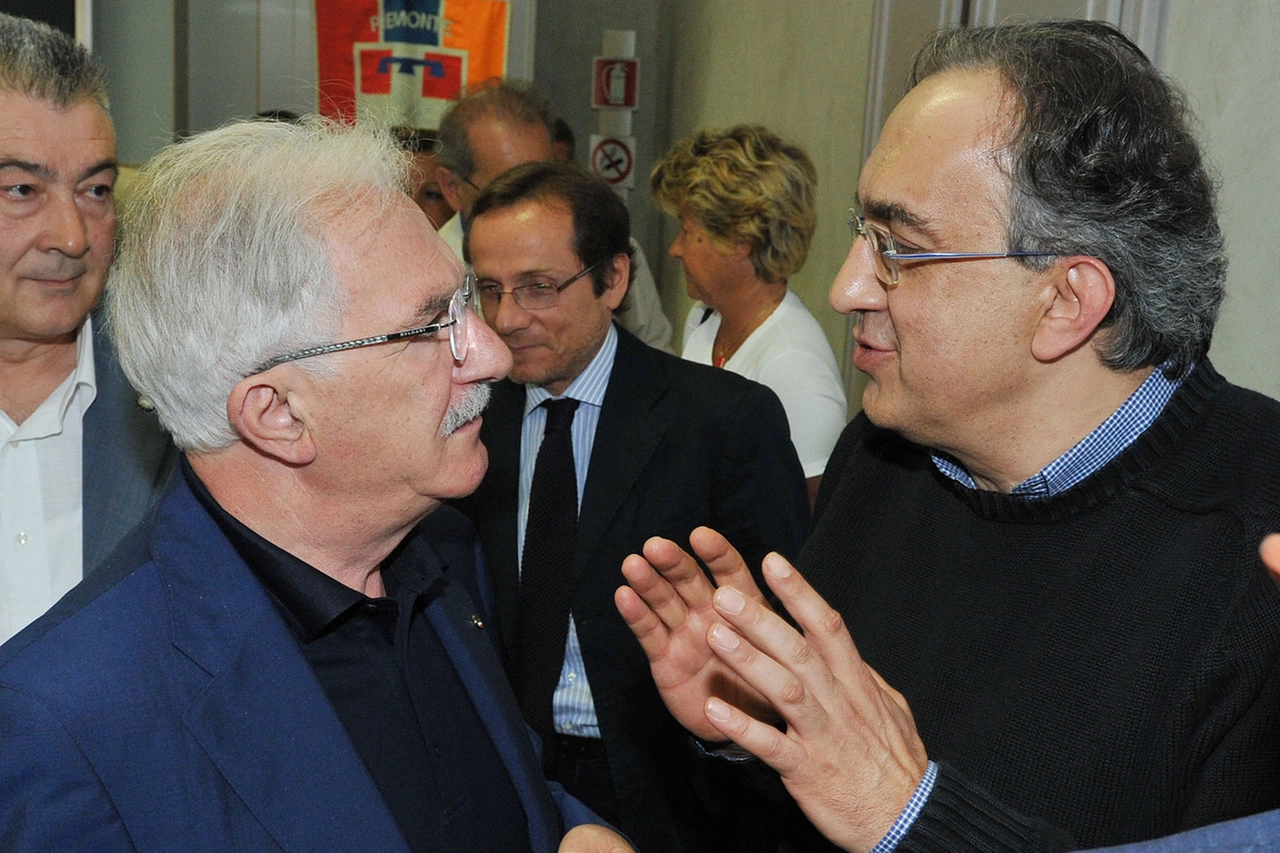 Raffaele Bonanni e Sergio Marchionne (Ansa)