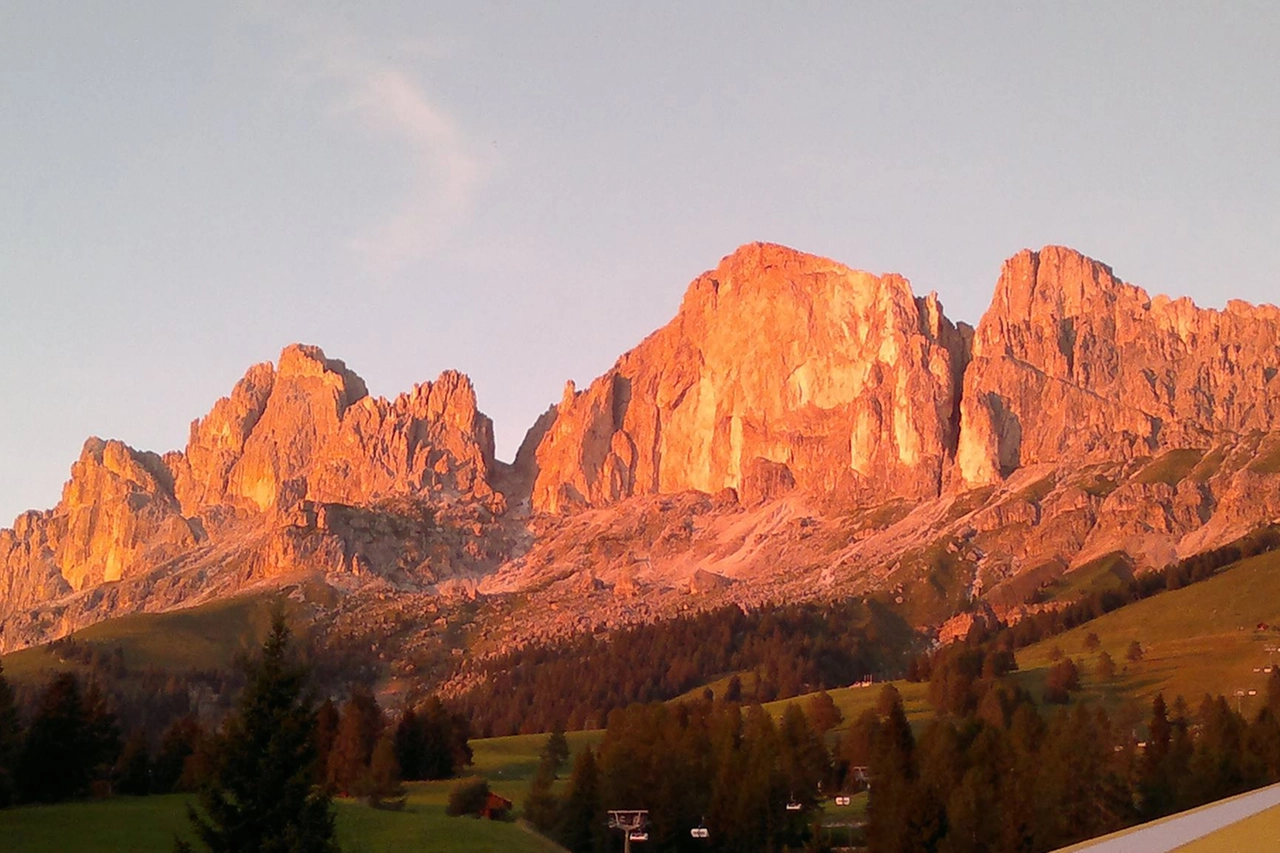 Tramonto sul Rosengarten, il Catinaccio - Eggental, Val D'Ega