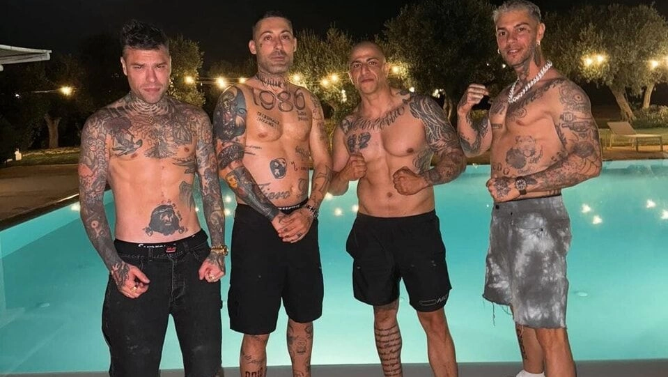 Da sinistra: Fedez, Fabiano Capuzzo, Cristian Rosiello e Emis Killa