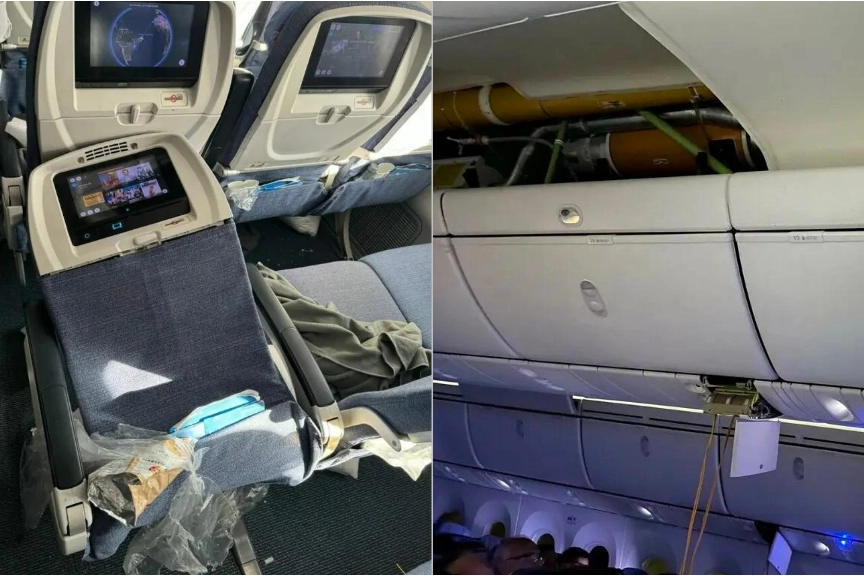 Le immagini dell'aereo Air Europa danneggiato